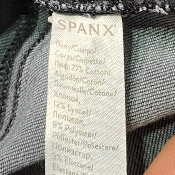 Spanx Vintage Distressed Ankle Skinny Jeans Womens Size Large Black Pull On - Picture 8 of 10